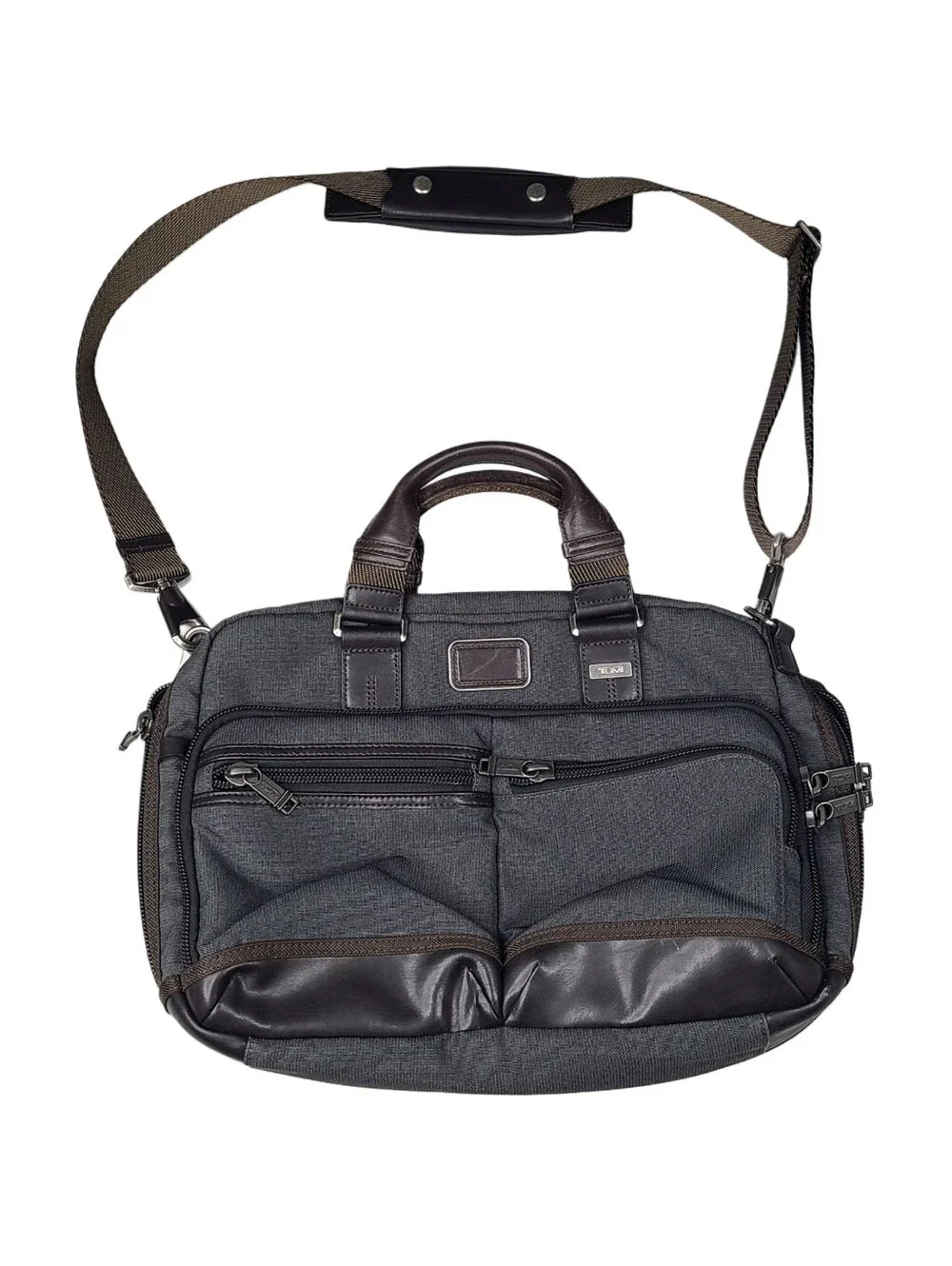 TUMI Alpha Bravo Men's Andersen Slim Commuter Brief Bag Grey